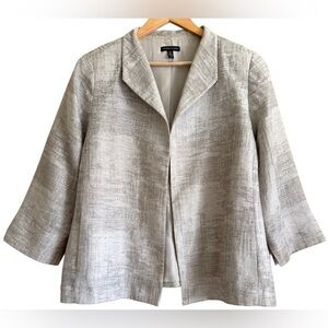 EILEEN FISHER Linen Blend Preppy Business Casual Minimalist Blazer Jacket Size L